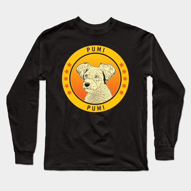 Pumi Dog Portrait Long Sleeve T-Shirt by millersye
